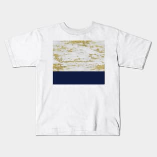 Faraldi gold marble and French navy Kids T-Shirt